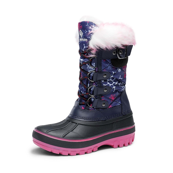 Kids Waterproof Snow Boots - NAVY FUCHSIA -  0